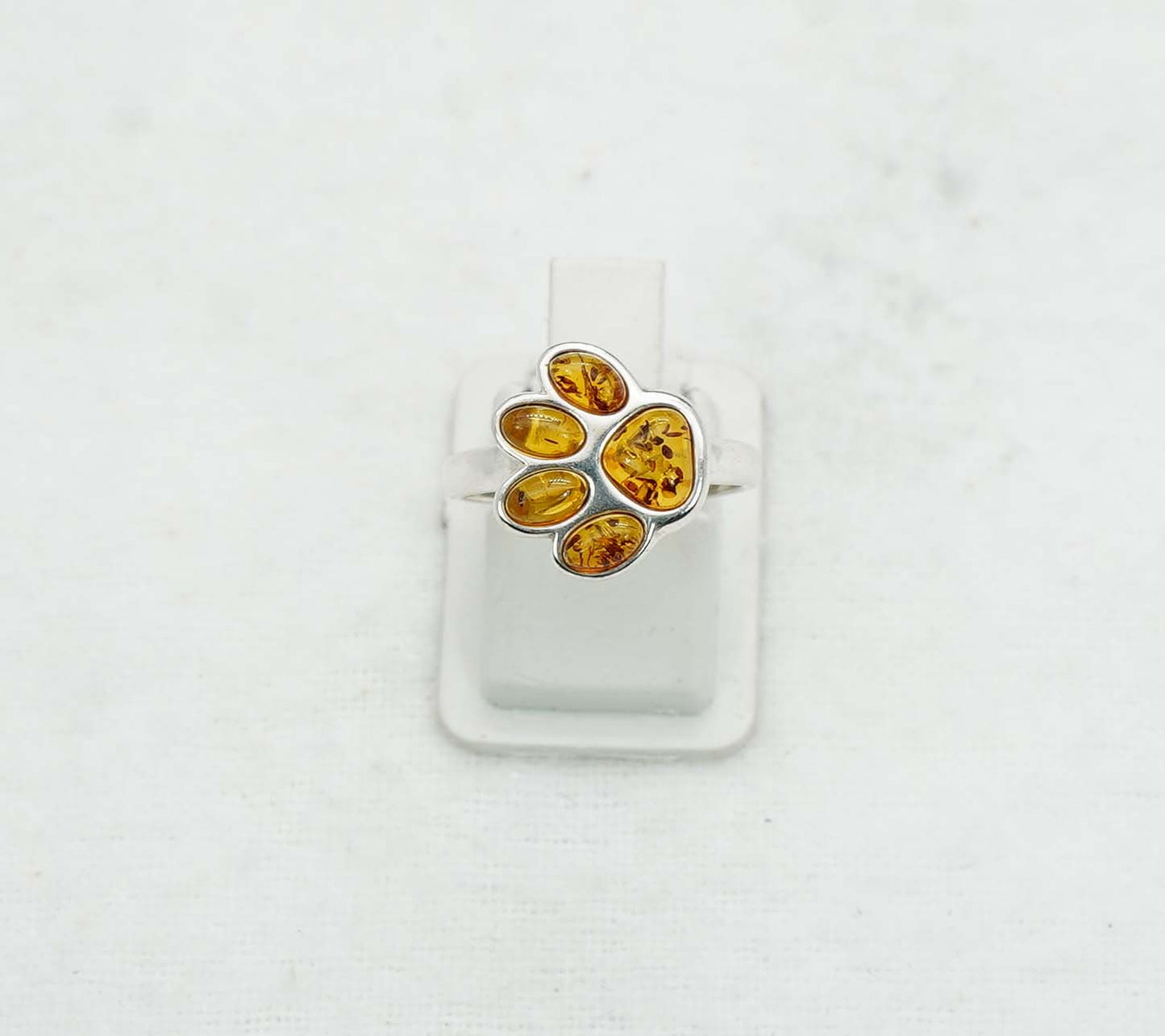 925 Solid Sterling Silver Natural Baltic Amber Ring - 3.2 Grams