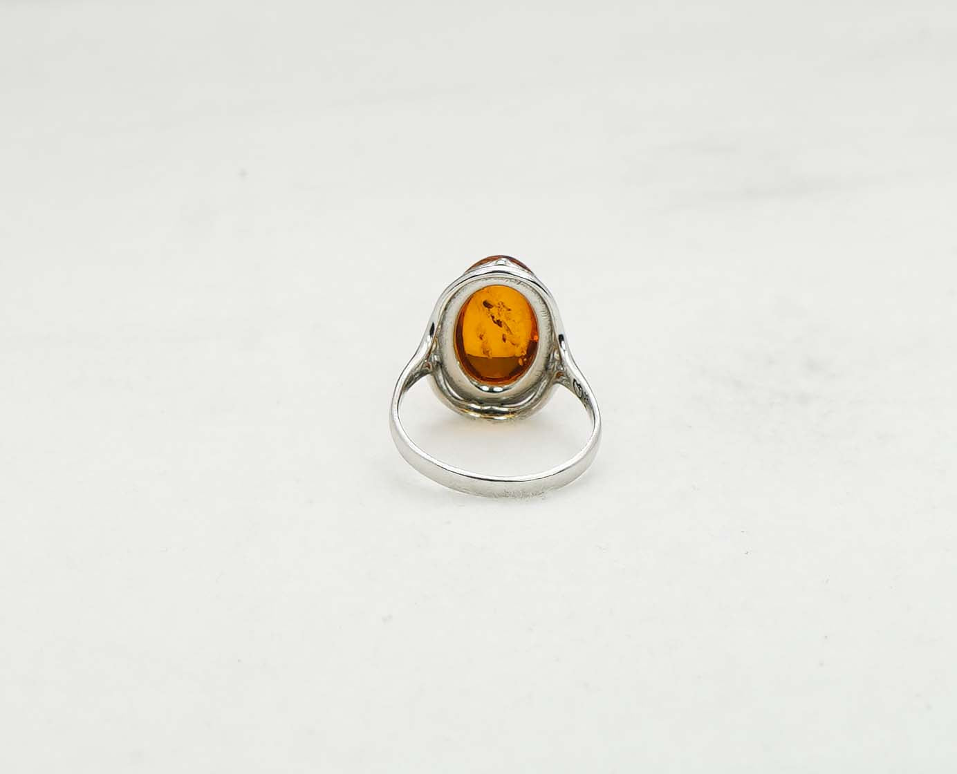 925 Solid Sterling Silver Natural Baltic Amber Ring - 3.1 Grams