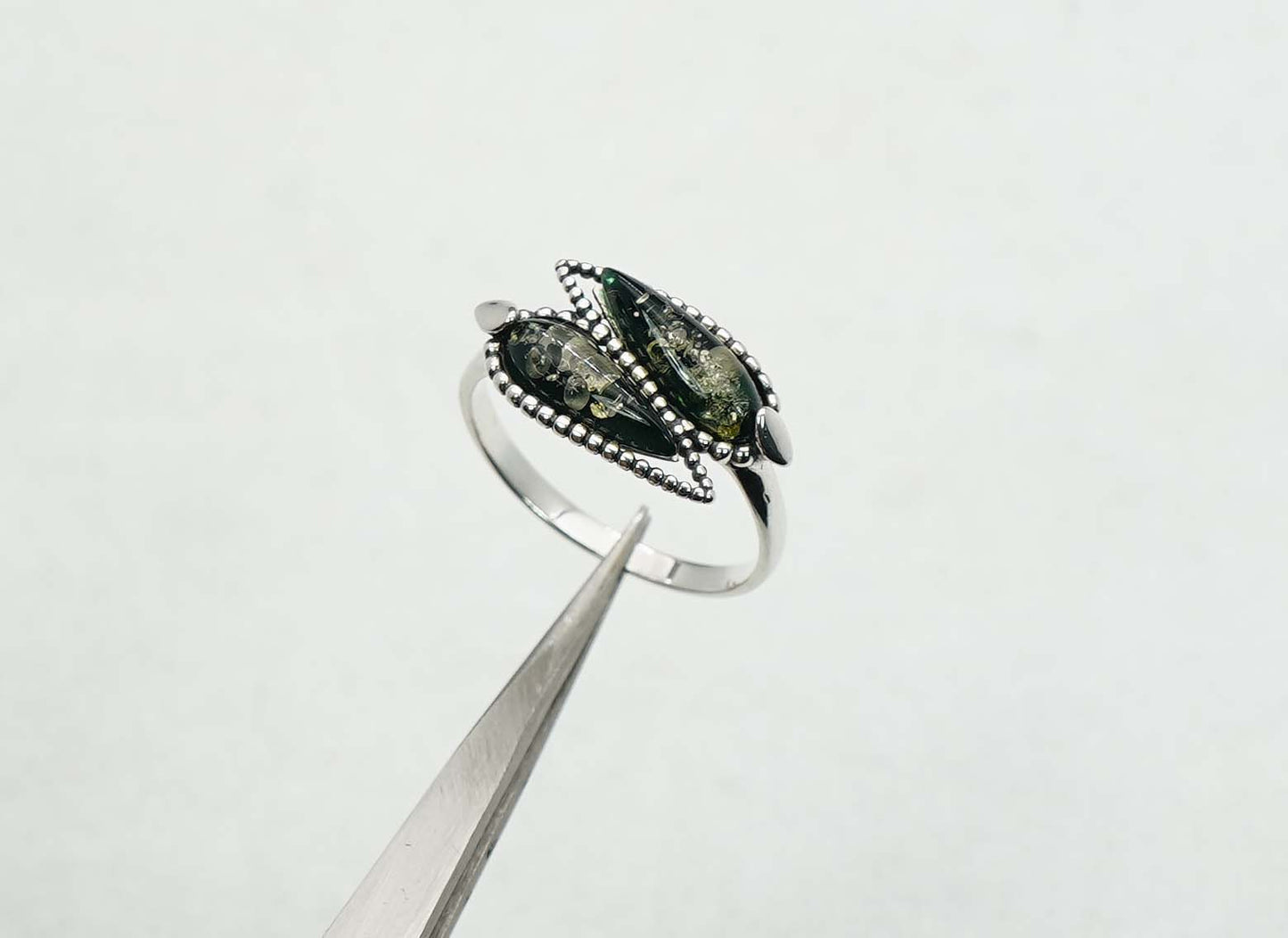925 Solid Sterling Silver Natural Baltic Amber Ring - 3 Grams