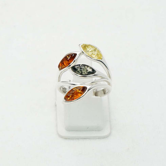 925 Solid Sterling Silver Natural Baltic Amber Ring-5 Grams