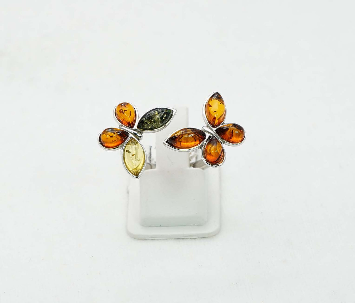 925 Solid Sterling Silver Natural Baltic Amber Ring -4 Grams