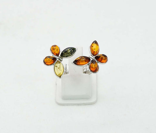 925 Solid Sterling Silver Natural Baltic Amber Ring -4 Grams