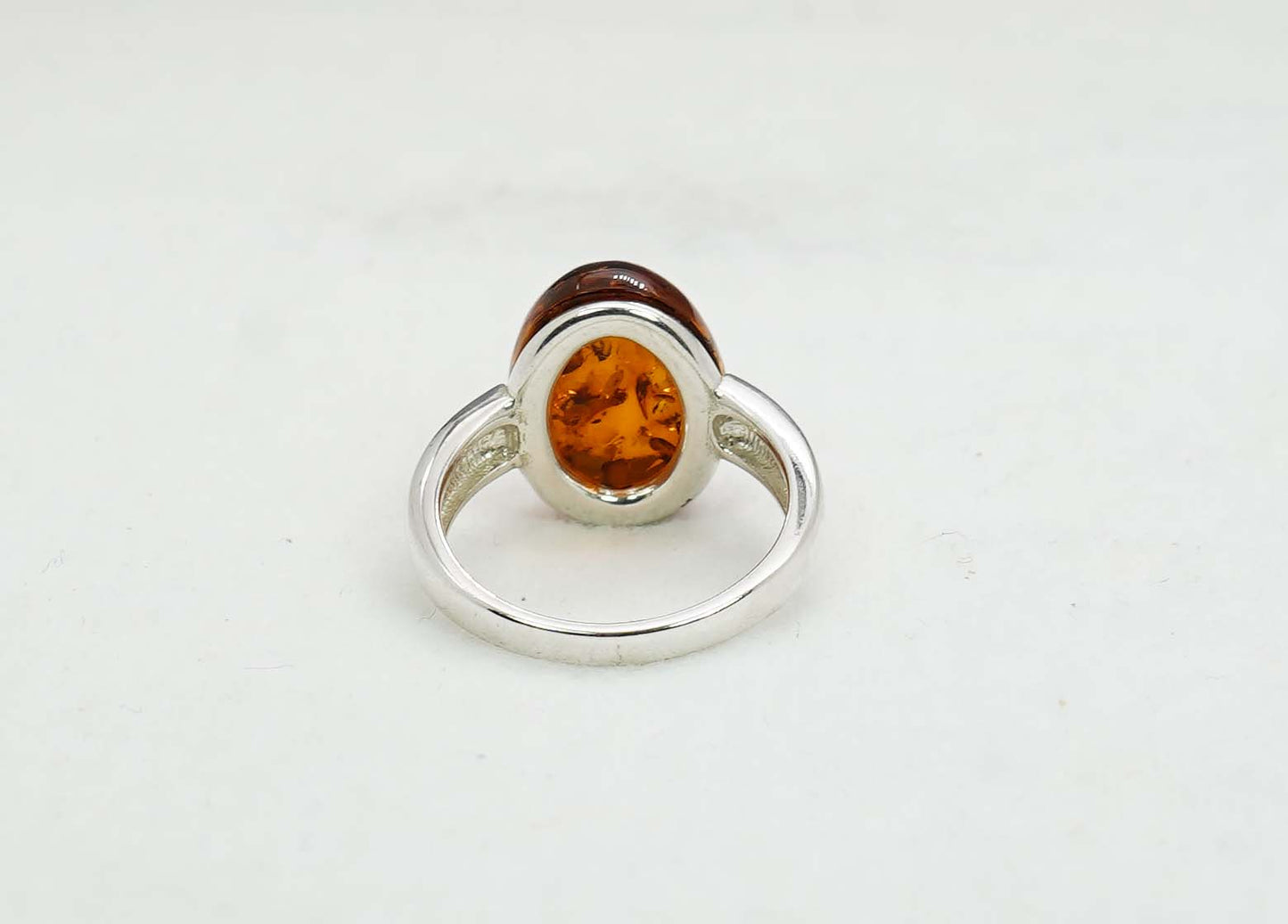 925 Solid Sterling Silver Natural Baltic Amber Ring - 4.6 Grams
