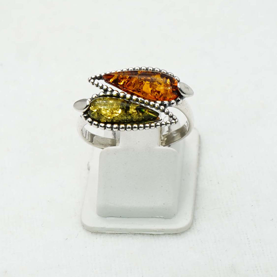 925 Solid Sterling Silver Natural Baltic Amber Ring-2.8 Grams