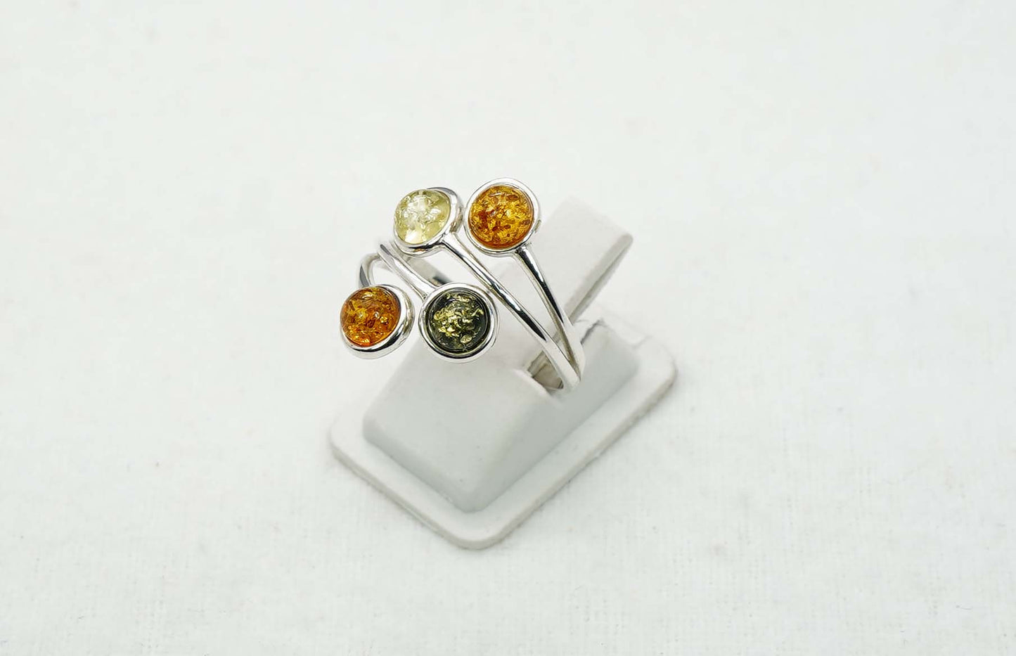 925 Solid Sterling Silver Natural Baltic Amber Ring -2.8 Grams