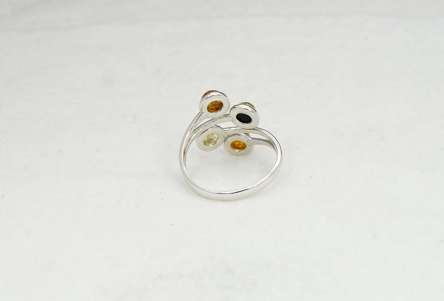 925 Solid Sterling Silver Natural Baltic Amber Ring -2.8 Grams