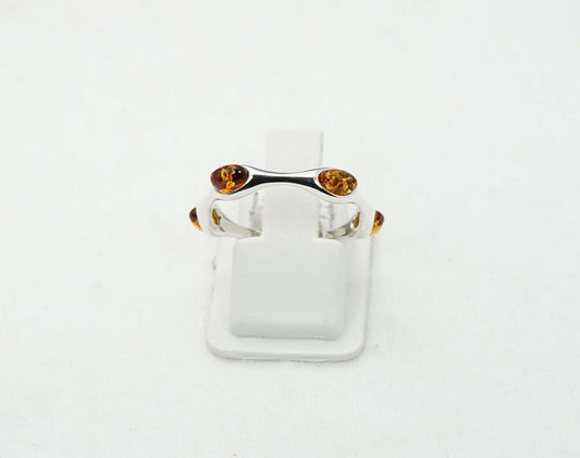 925 Solid Sterling Silver Natural Baltic Amber Ring -2 Grams