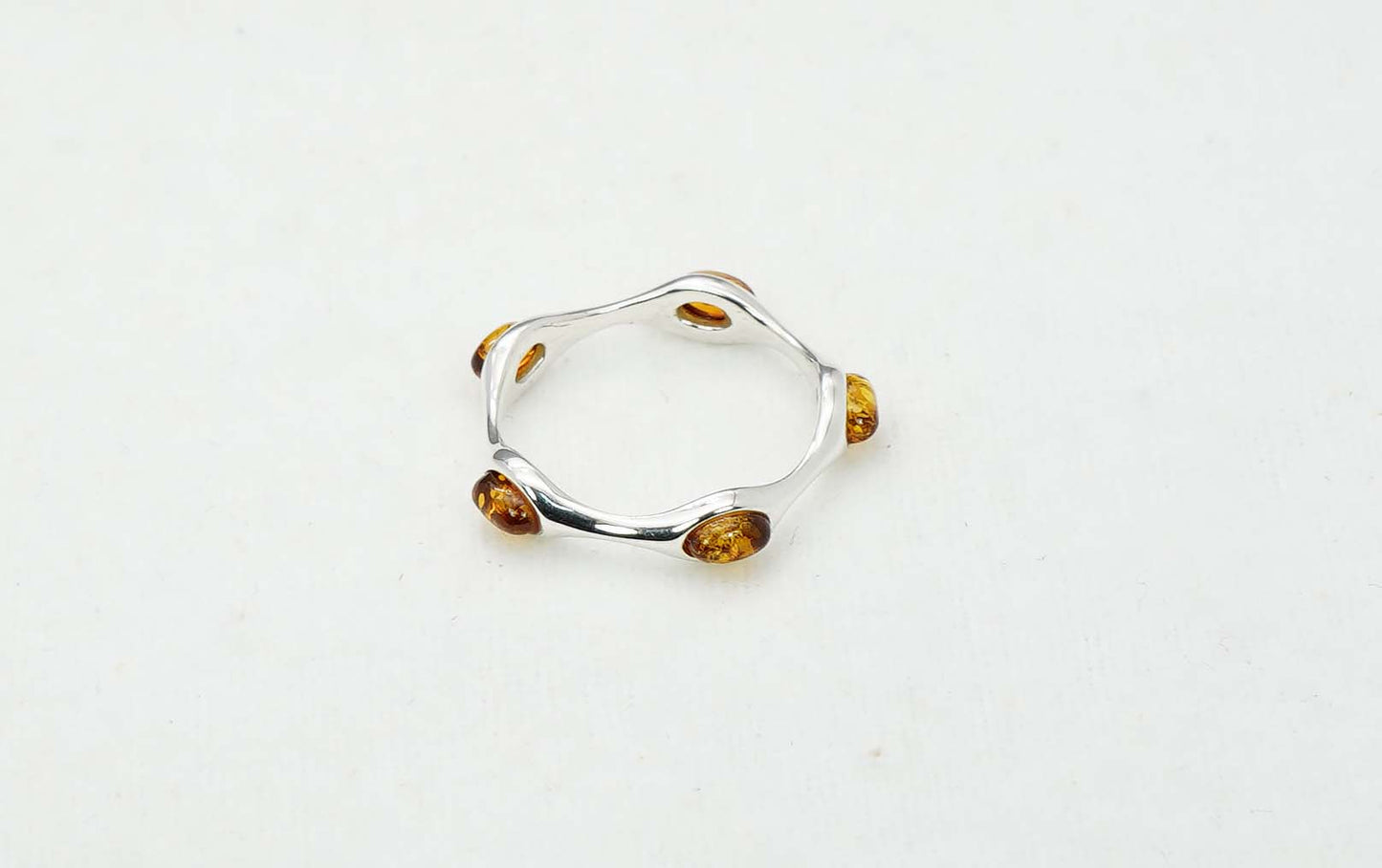 925 Solid Sterling Silver Natural Baltic Amber Ring -2 Grams