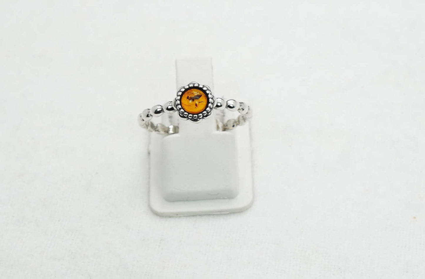 925 Solid Sterling Silver Natural Baltic Amber Ring -2.1 Grams