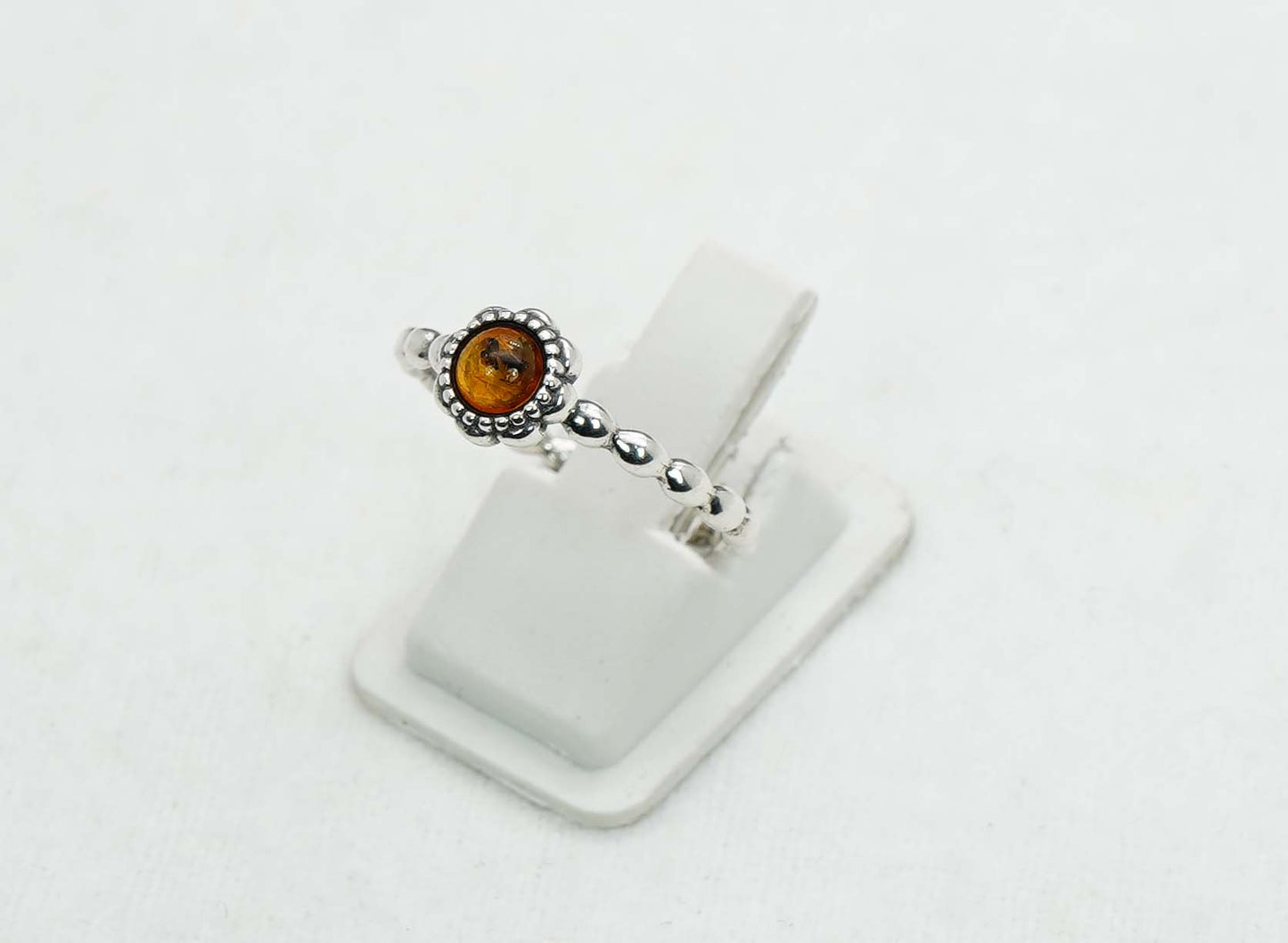 925 Solid Sterling Silver Natural Baltic Amber Ring -2.1 Grams