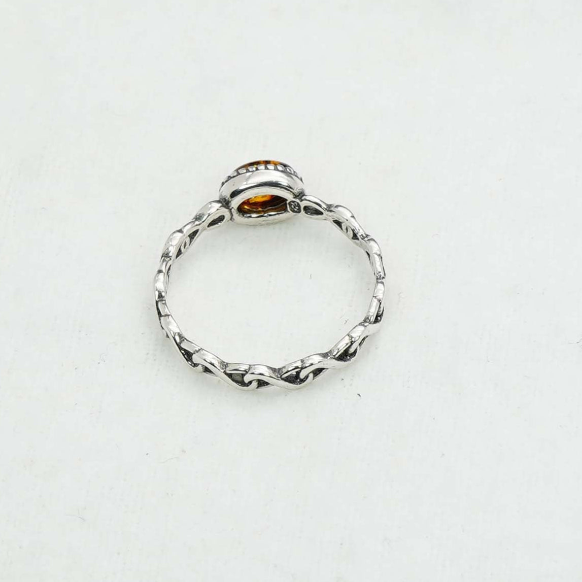 925 Solid Sterling Silver Natural Baltic Amber Ring-2.2 Grams
