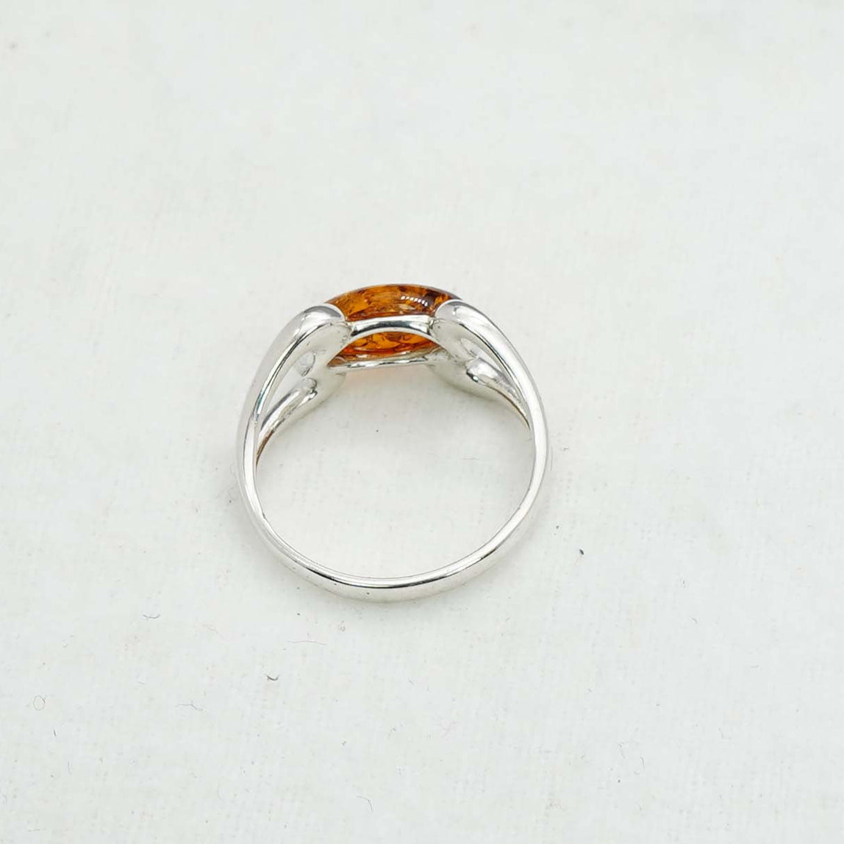925 Solid Sterling Silver Natural Baltic Amber Ring- 3.2 Grams