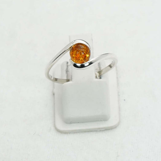 925 Solid Sterling Silver Natural Baltic Amber Ring-1.8 Grams
