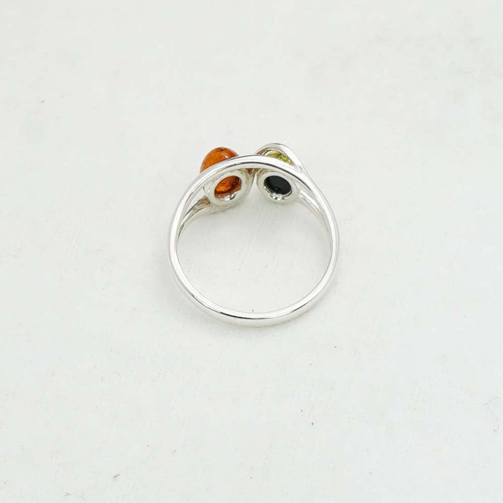 925 Solid Sterling Silver Natural Baltic Amber Ring- 3.3 Grams