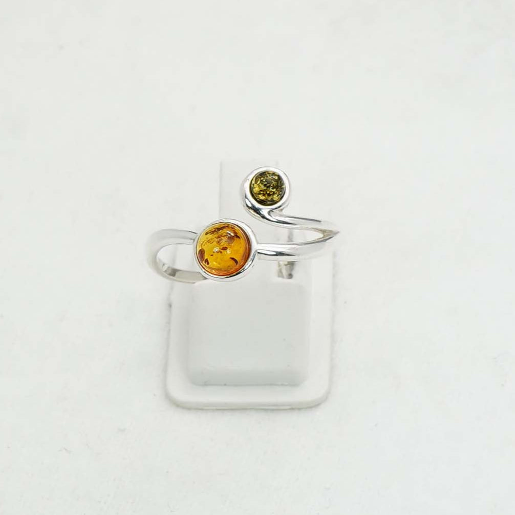 925 Solid Sterling Silver Natural Baltic Amber Ring-2.5 Grams