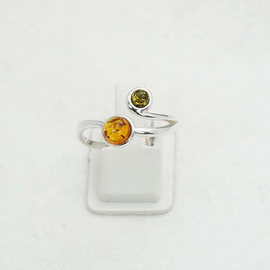 925 Solid Sterling Silver Natural Baltic Amber Ring-2.5 Grams