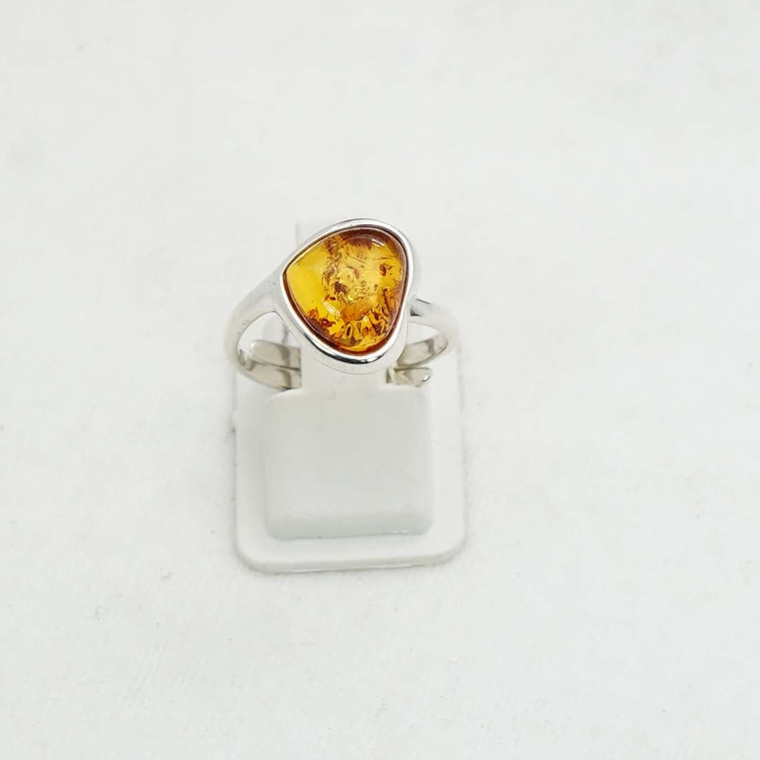 925 Solid Sterling Silver Natural Baltic Amber Ring-3 Grams