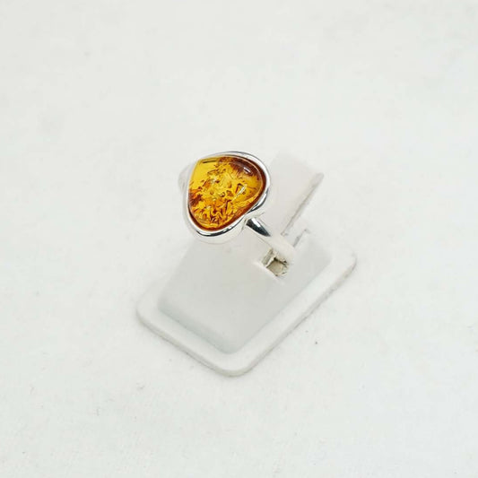 925 Solid Sterling Silver Natural Baltic Amber Ring-3 Grams