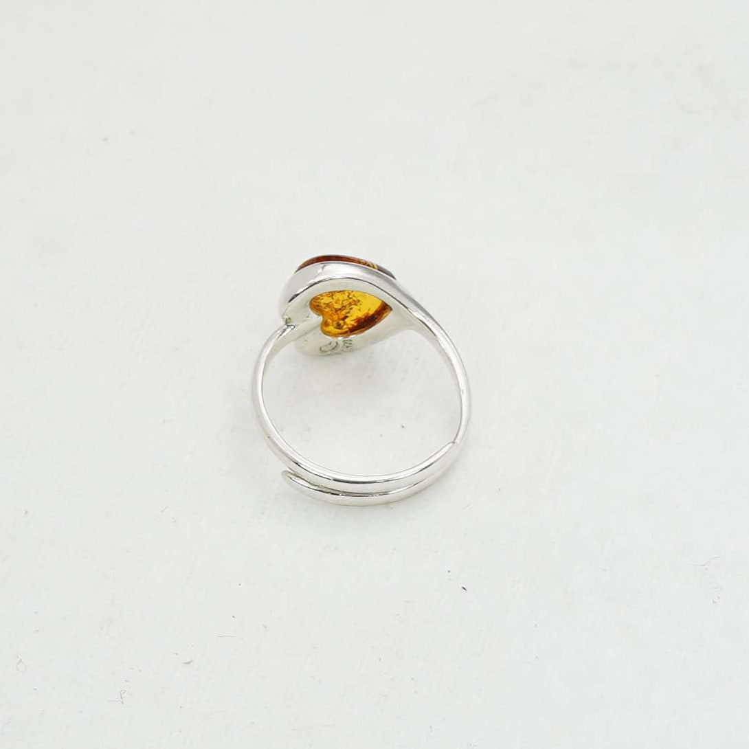 925 Solid Sterling Silver Natural Baltic Amber Ring-3 Grams