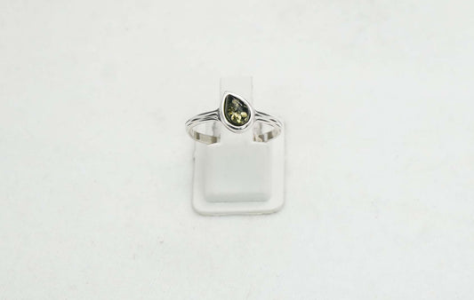 925 Solid Sterling Silver Natural Baltic Amber Ring- 2 Grams