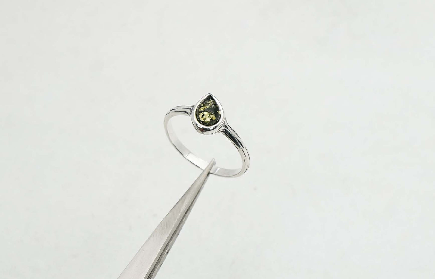 925 Solid Sterling Silver Natural Baltic Amber Ring- 2 Grams