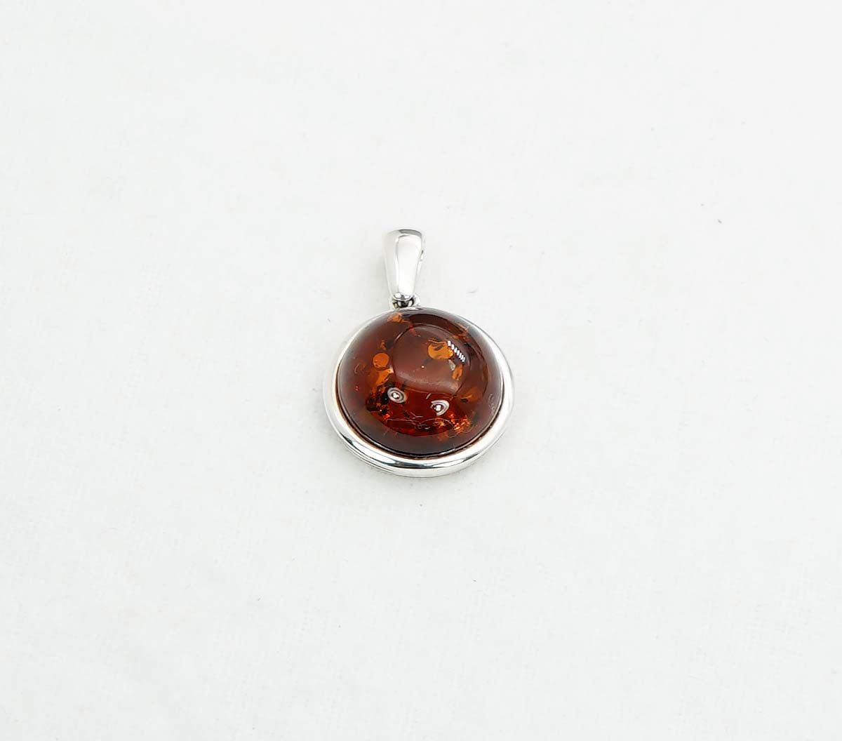 925 Solid Sterling Silver Natural Baltic Amber Pendant - 4 Gram