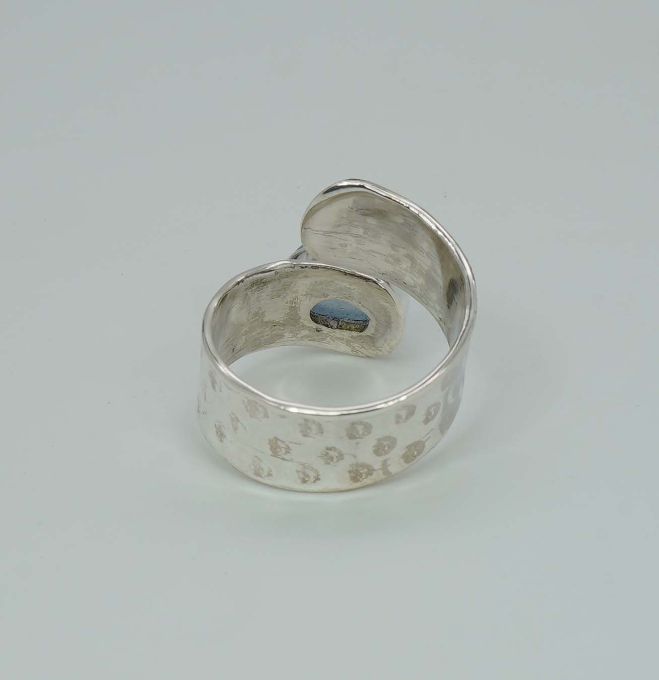 925 Sterling Silver Hammered Adjustable Ring - 7.8 Grams