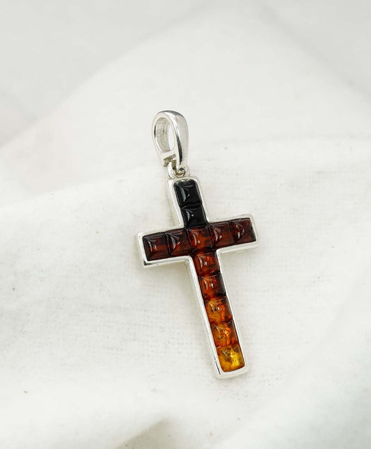 925 Solid Sterling Silver Natural Baltic Amber Pendant - 2.2 Gram