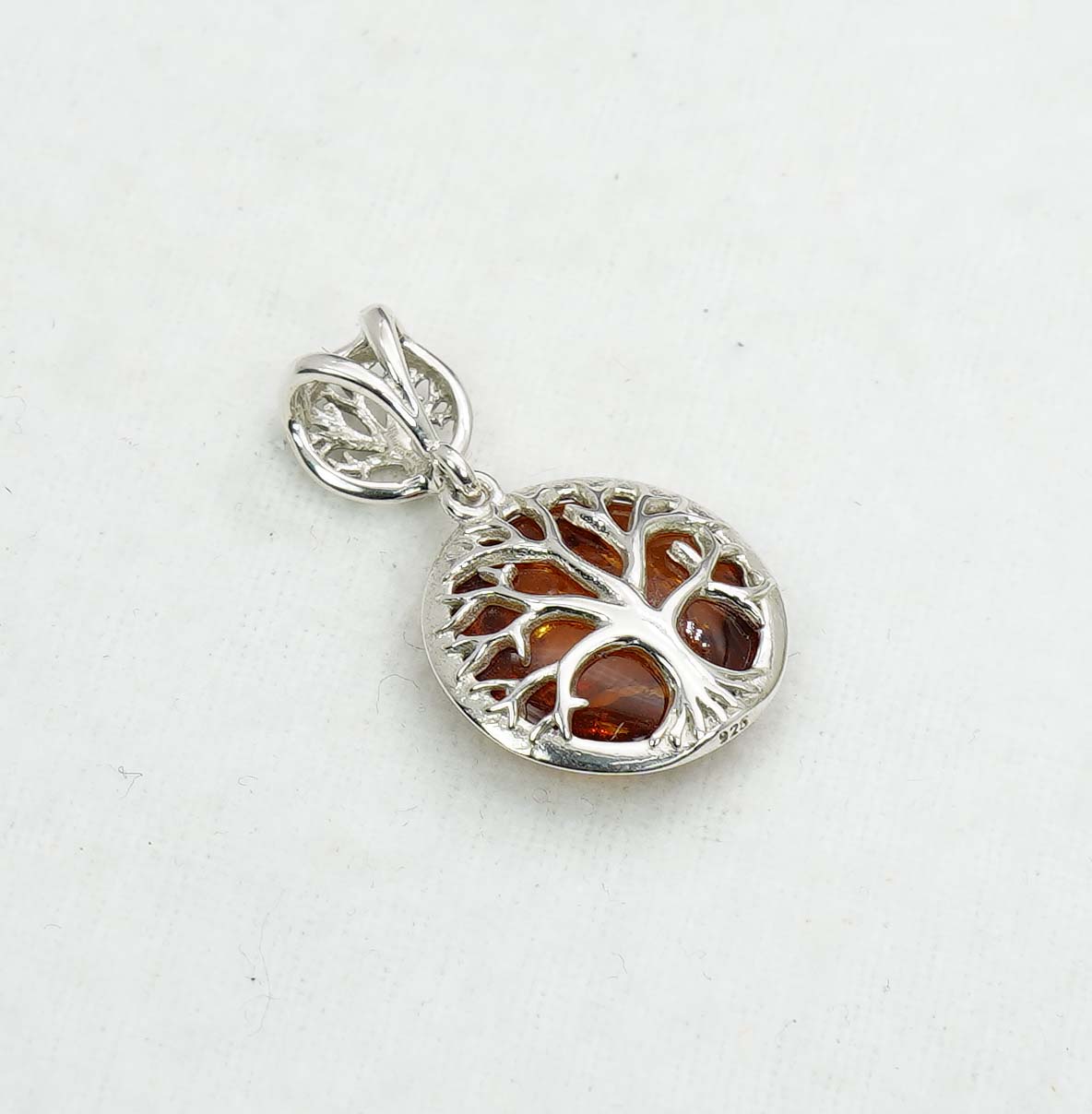 925 Solid Sterling Silver Natural Baltic Amber Pendant 3 Gram