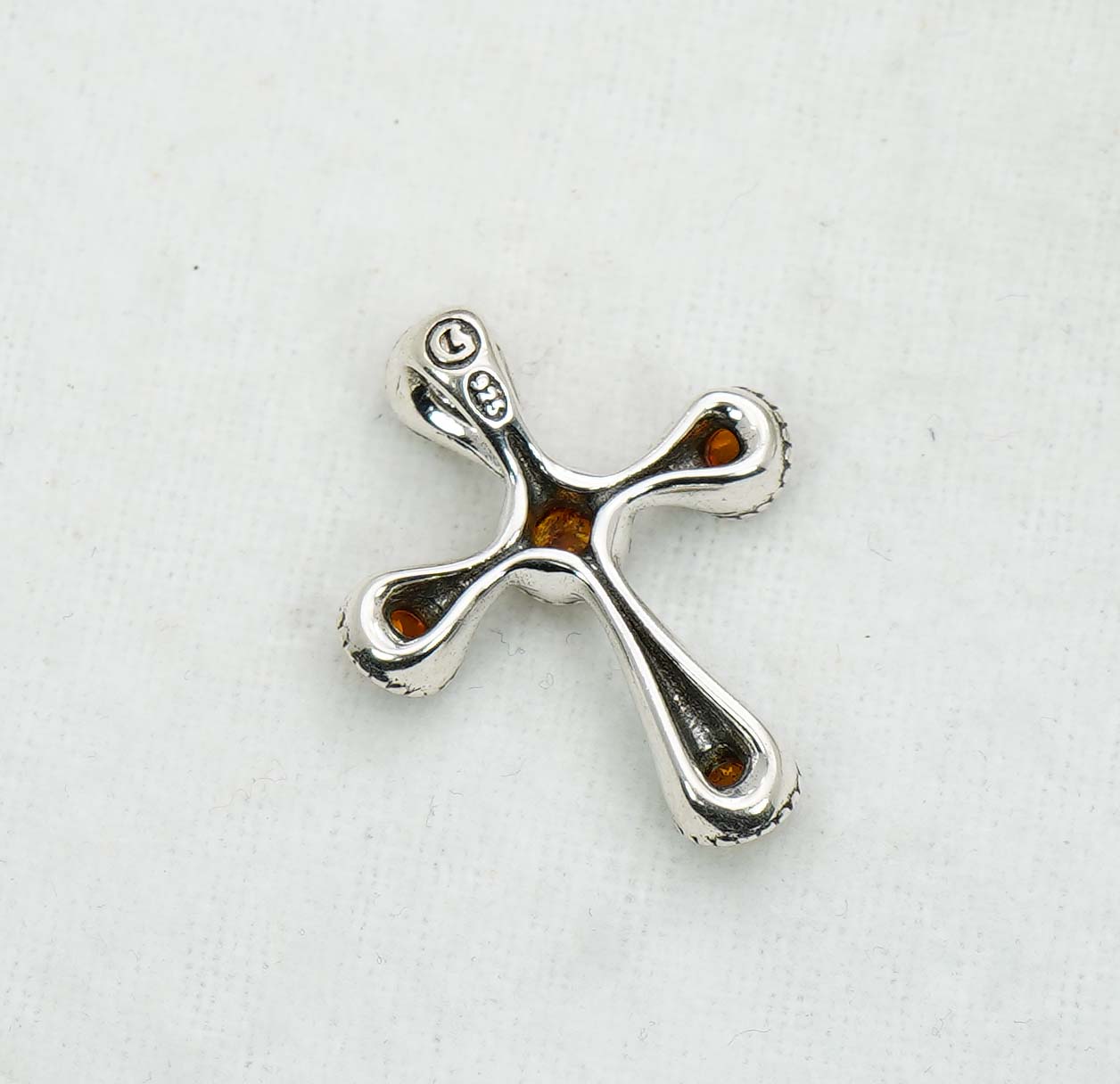 925 Solid Sterling Silver Natural Baltic Amber Pendant 3.3 Gram