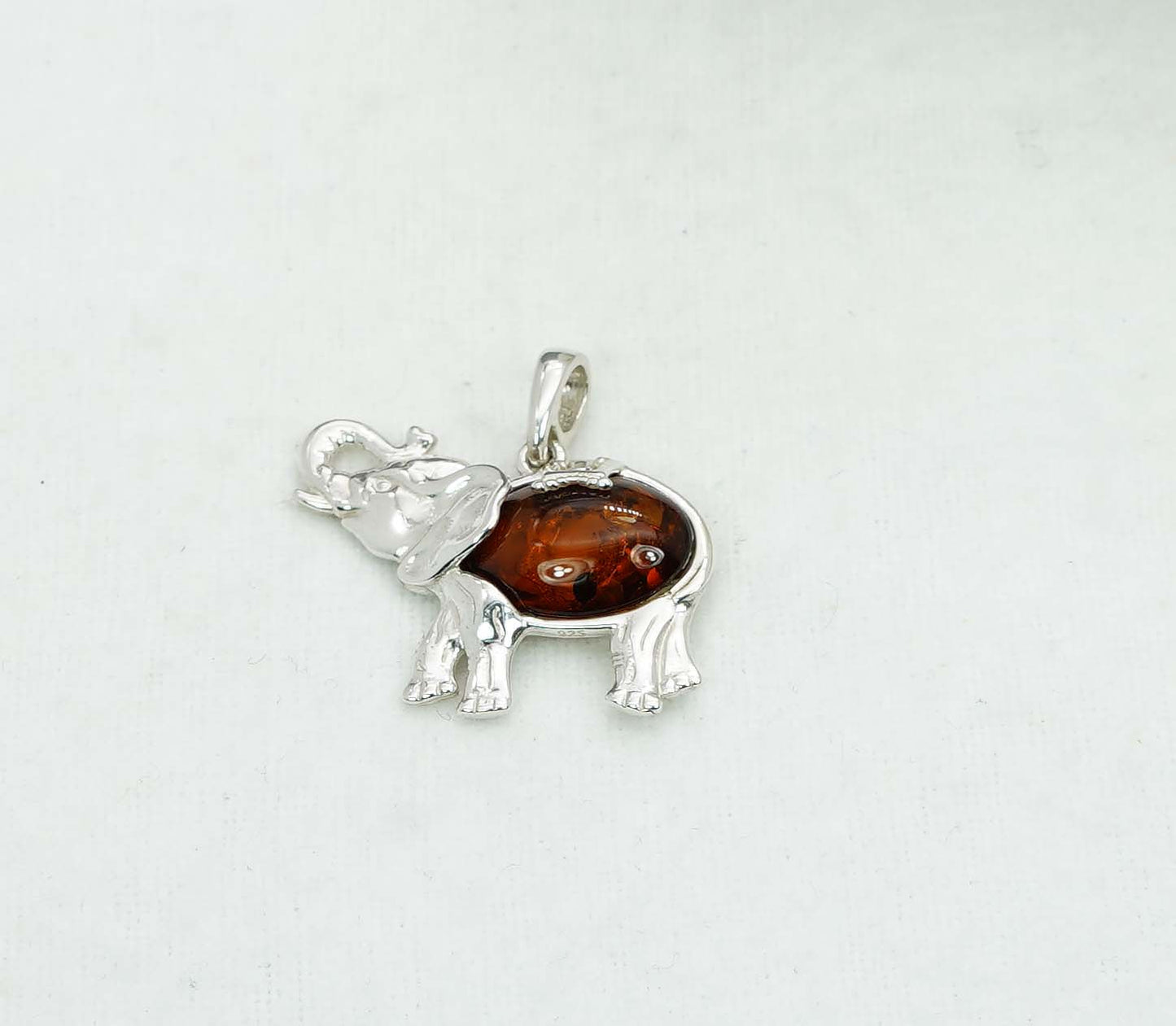 925 Solid Sterling Silver Natural Baltic Amber Pendant -4.6 Gram