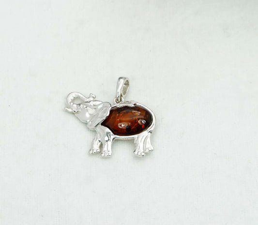 925 Solid Sterling Silver Natural Baltic Amber Pendant -4.6 Gram