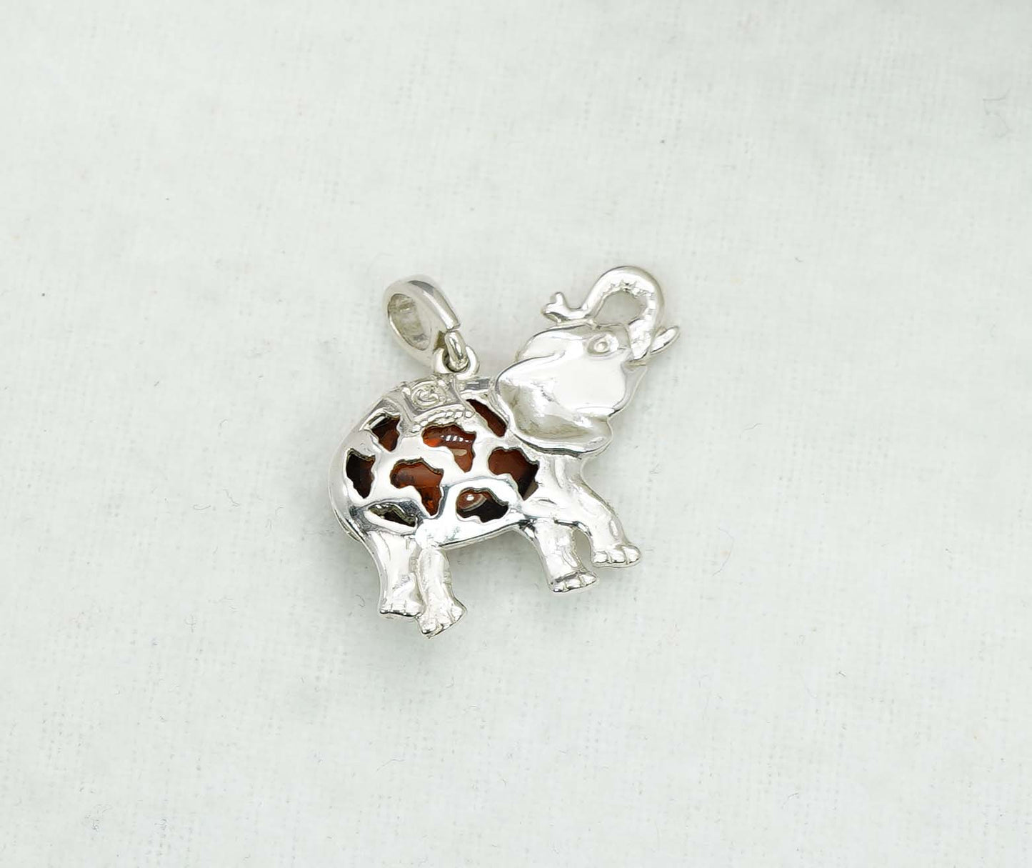 925 Solid Sterling Silver Natural Baltic Amber Pendant -4.6 Gram