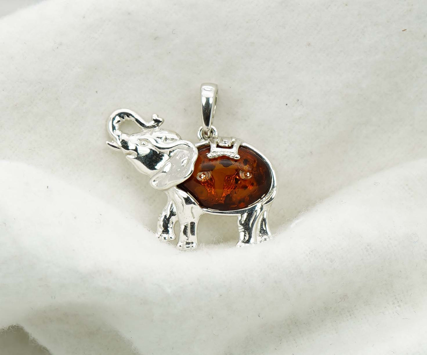 925 Solid Sterling Silver Natural Baltic Amber Pendant -4.6 Gram