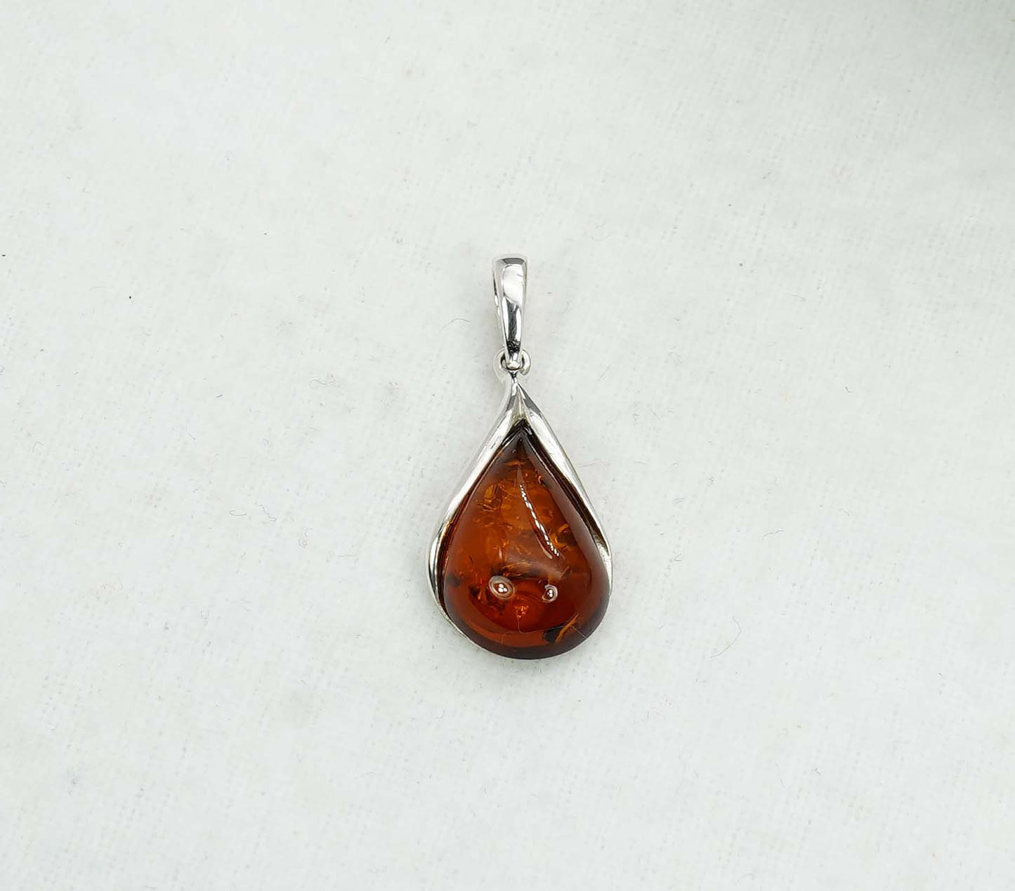 925 Solid Sterling Silver Natural Baltic Amber Pendant -2.2 Gram