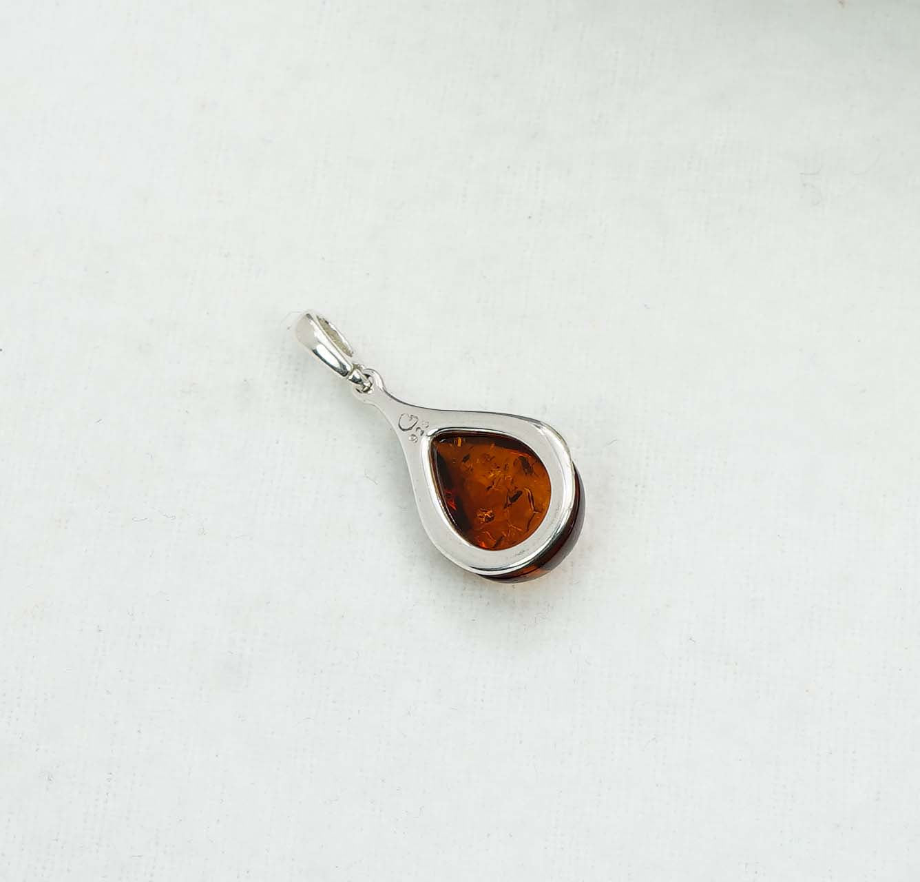 925 Solid Sterling Silver Natural Baltic Amber Pendant -2.2 Gram