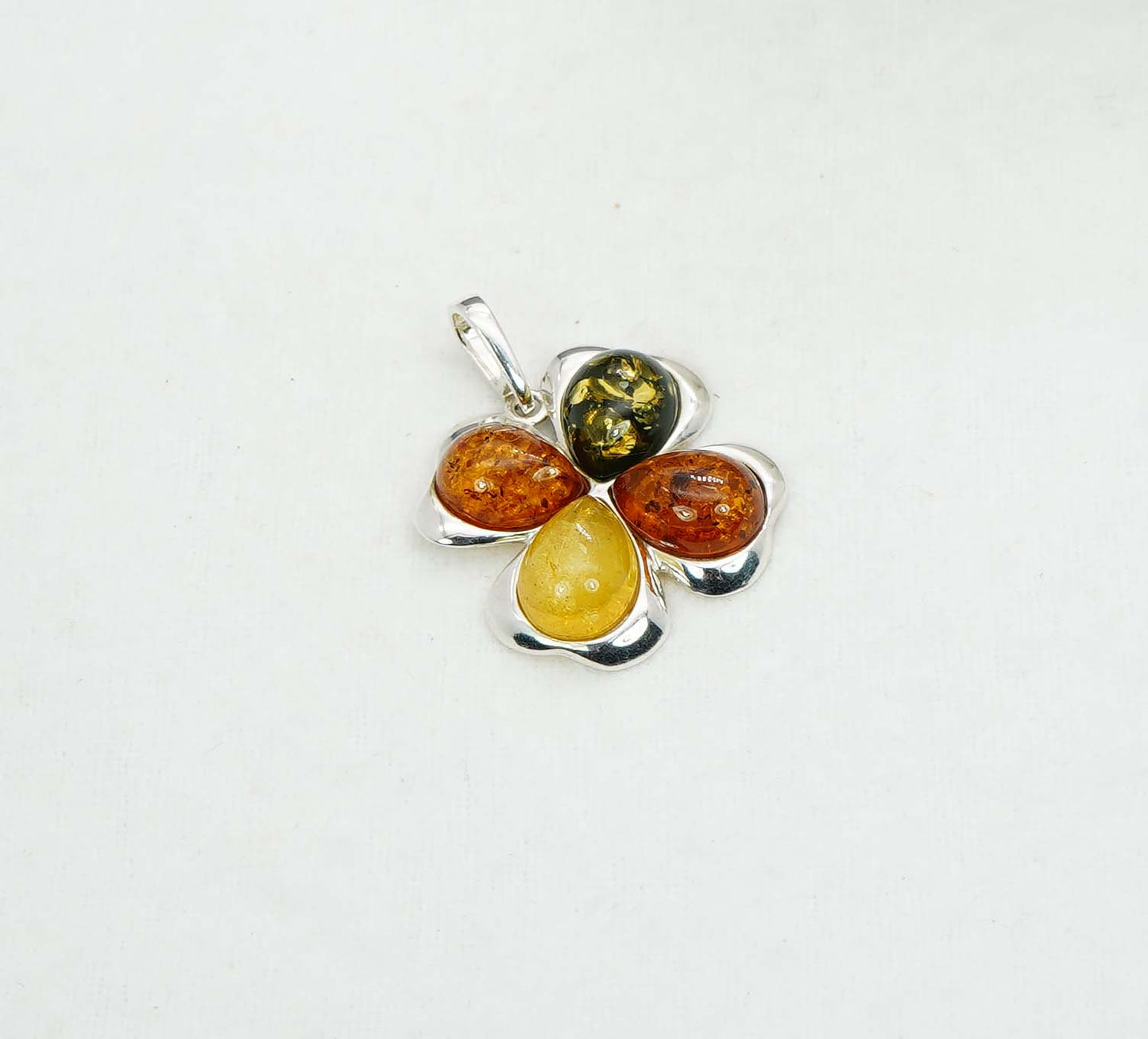 925 Solid Sterling Silver Natural Baltic Amber Pendant -4.3 Gram