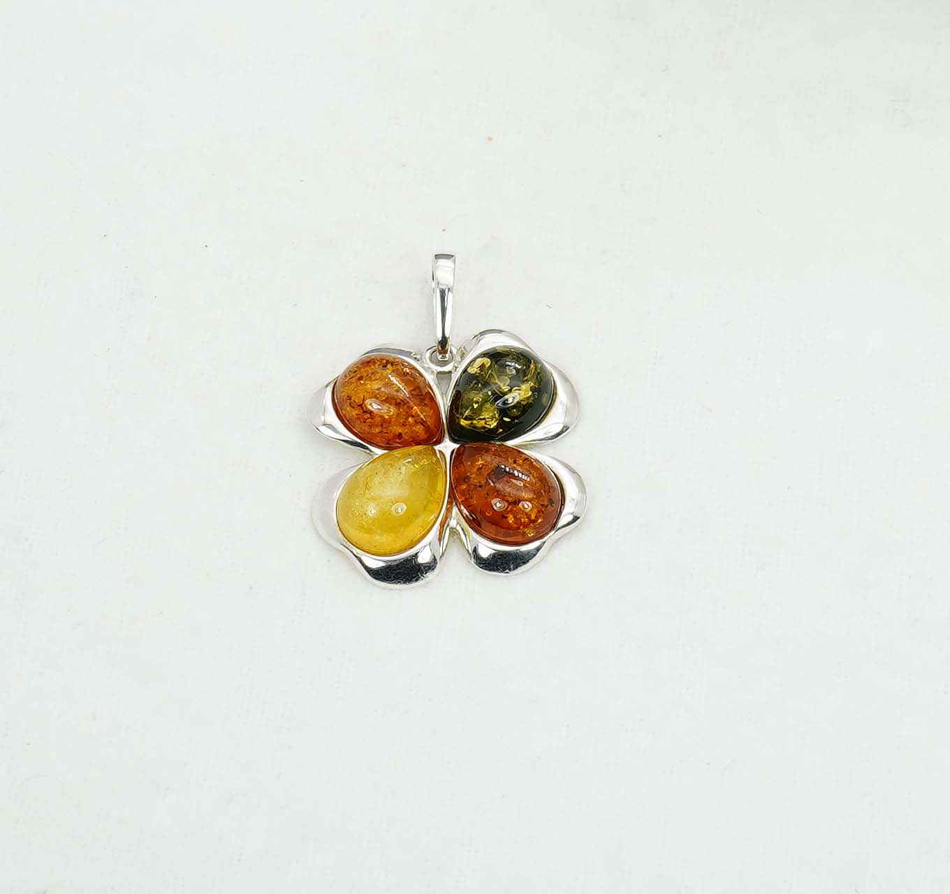 925 Solid Sterling Silver Natural Baltic Amber Pendant -4.3 Gram