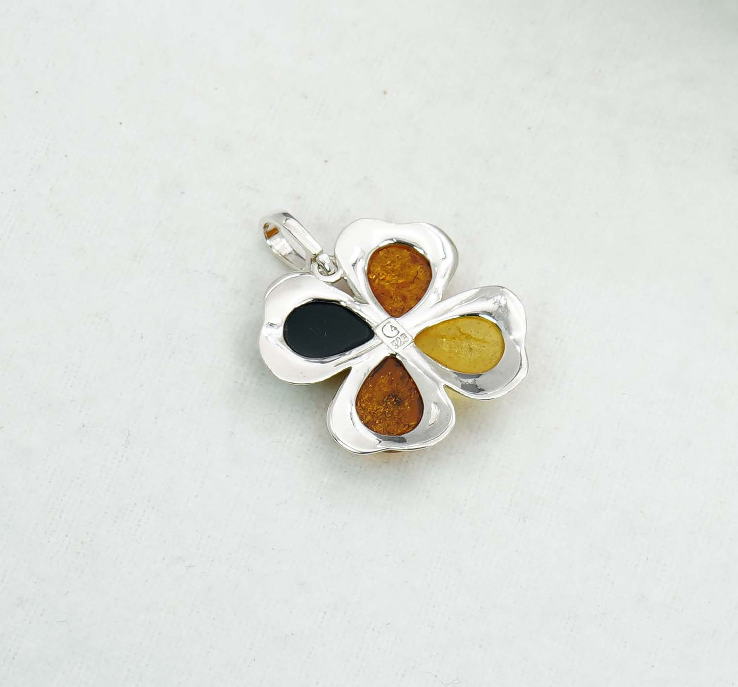 925 Solid Sterling Silver Natural Baltic Amber Pendant -4.3 Gram