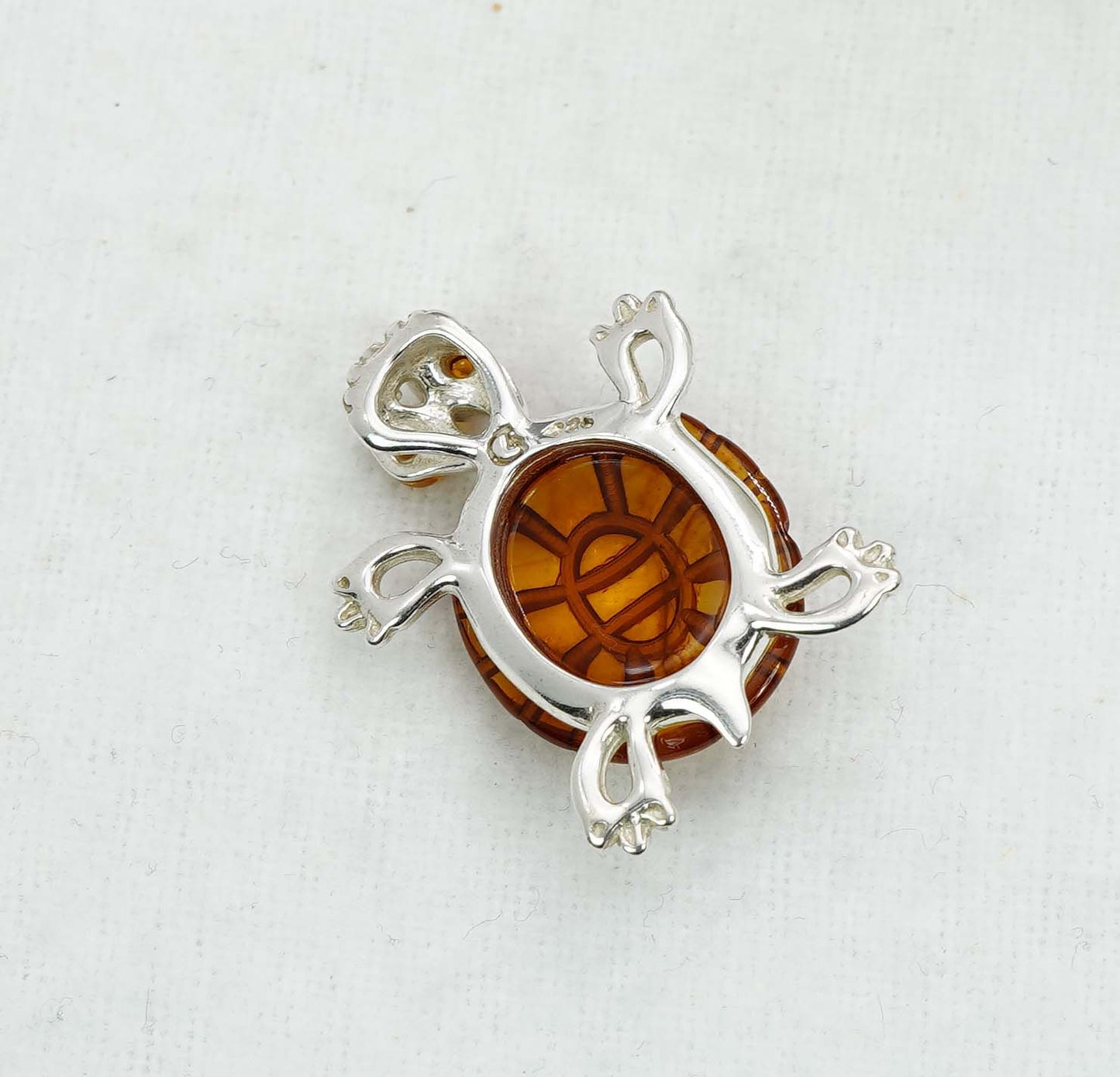 925 Solid Sterling Silver Natural Baltic Amber Pendant -3.6 Gram