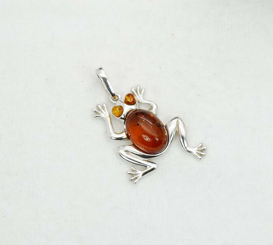 925 Solid Sterling Silver Natural Baltic Amber Pendant 4.5 Gram