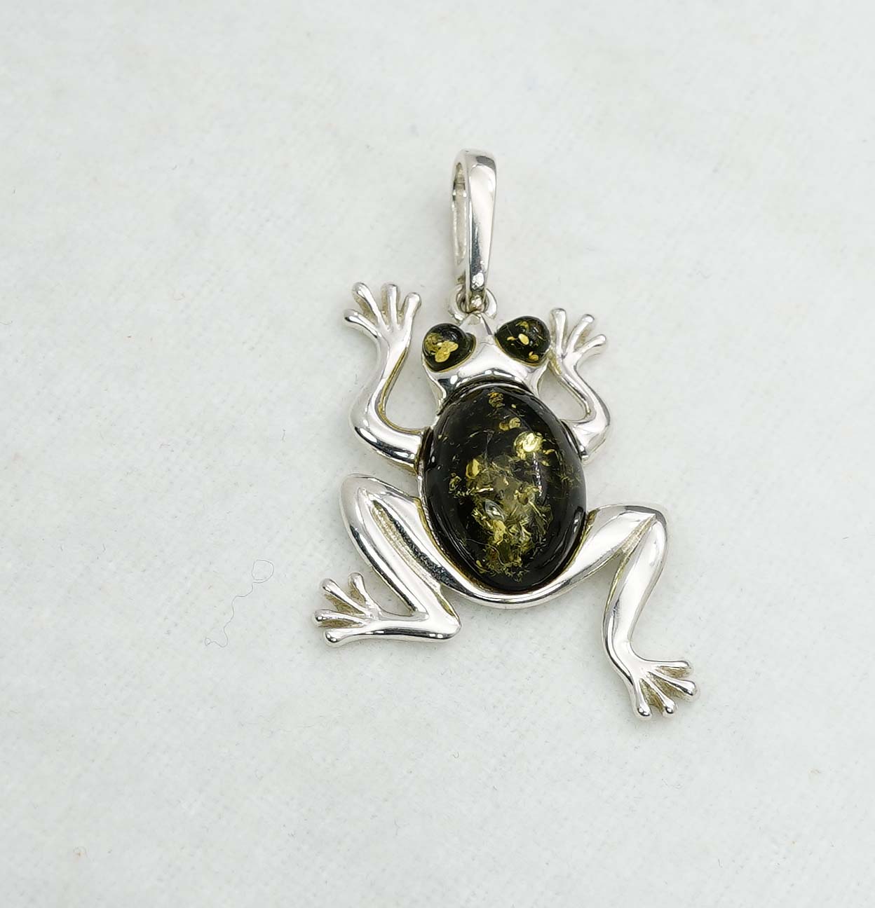 925 Solid Sterling Silver Natural Baltic Amber Pendant 4.3 Gram