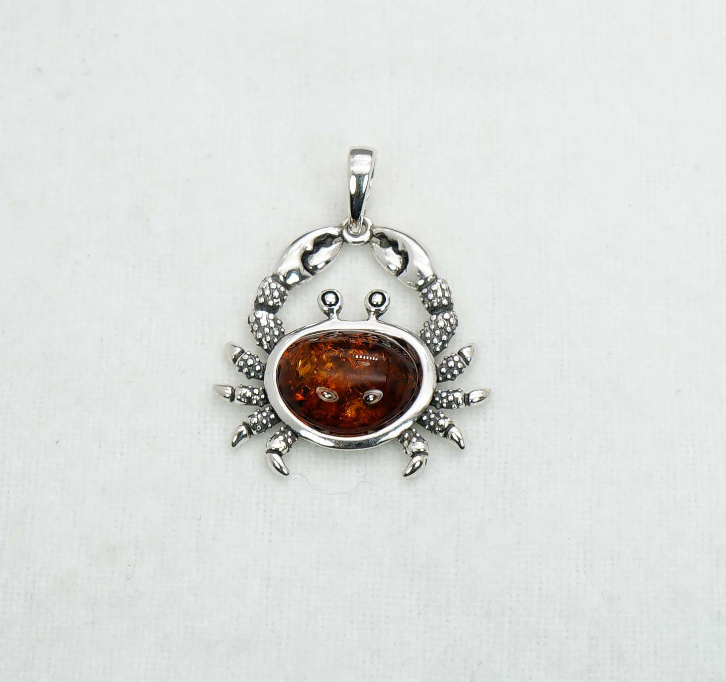 925 Solid Sterling Silver Natural Baltic Amber Pendant 3.9  Gram