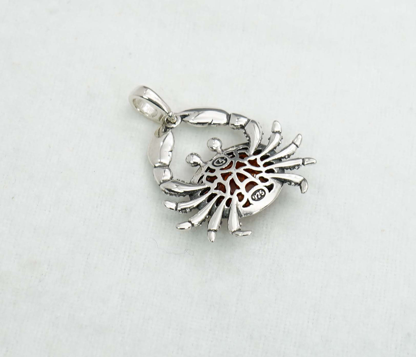925 Solid Sterling Silver Natural Baltic Amber Pendant 3.9  Gram