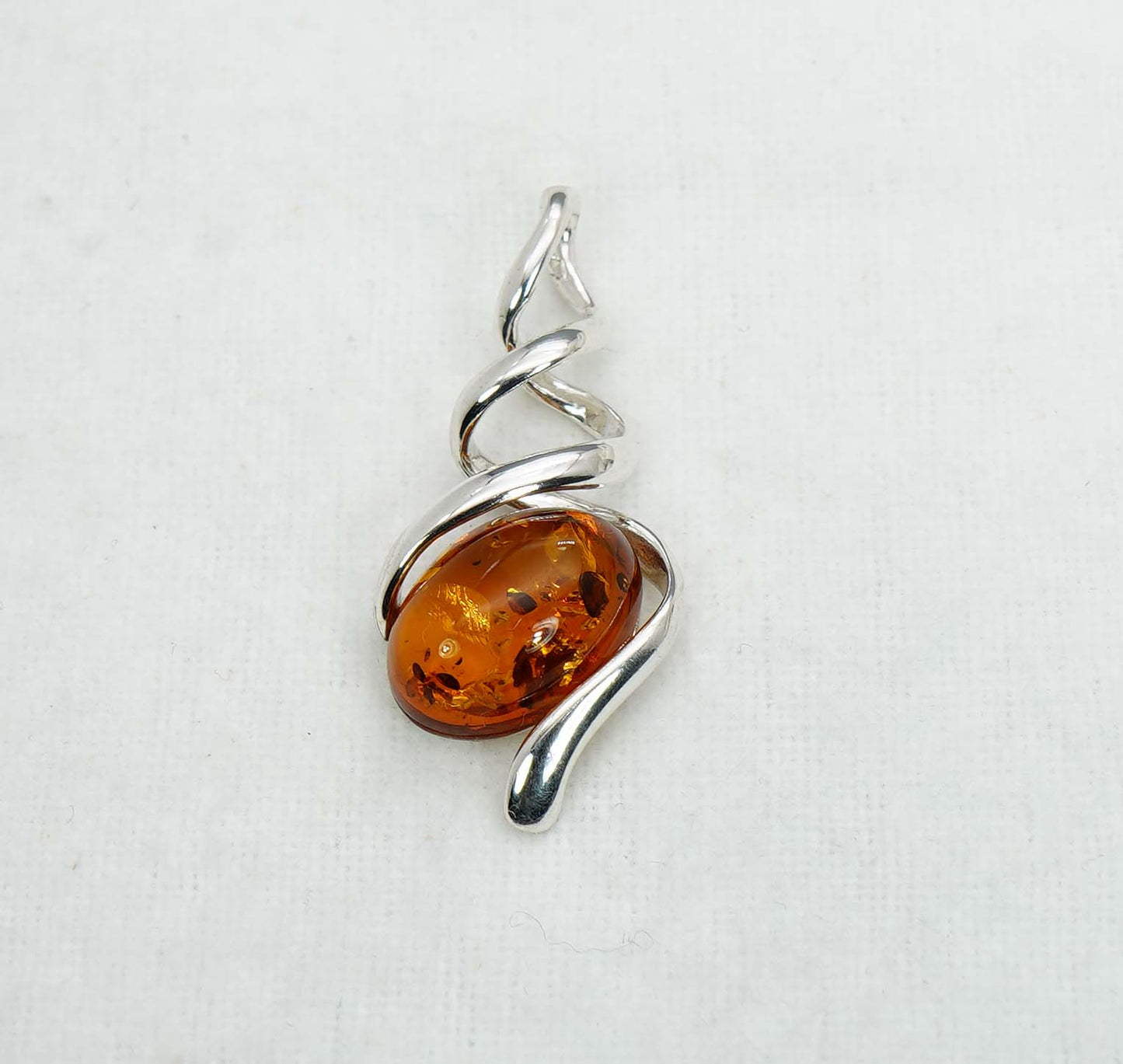 925 Solid Sterling Silver Natural Baltic Amber Pendant 3  Gram