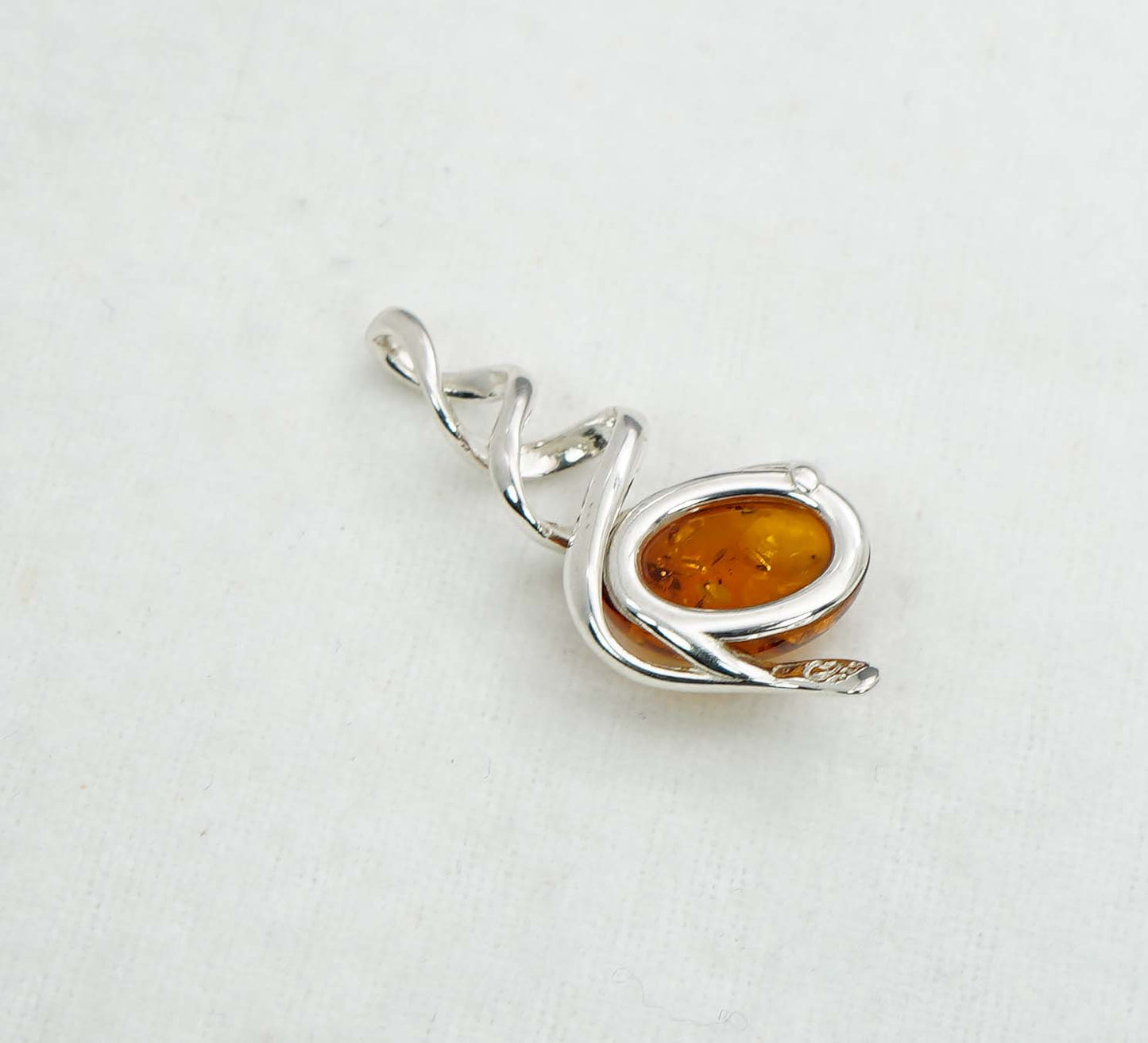 925 Solid Sterling Silver Natural Baltic Amber Pendant 3  Gram