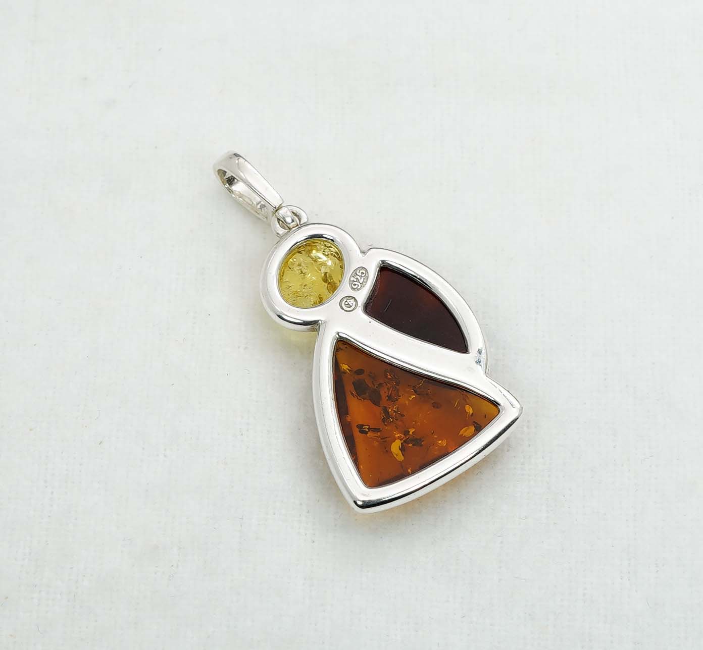 925 Solid Sterling Silver Natural Baltic Amber Pendant 4 Gram