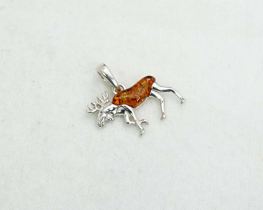 925 Solid Sterling Silver Natural Baltic Amber Pendant 2 Gram