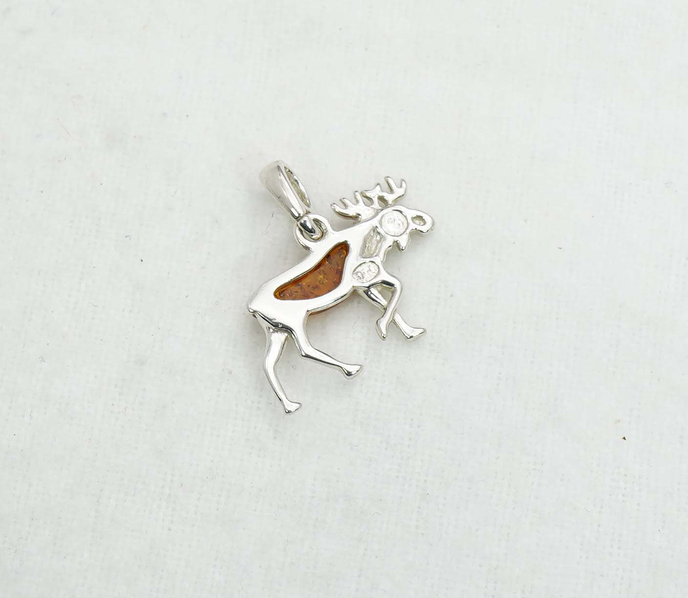 925 Solid Sterling Silver Natural Baltic Amber Pendant 2 Gram