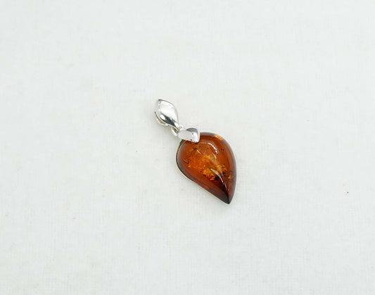 925 Solid Sterling Silver Natural Baltic Amber Pendant 2 Gram